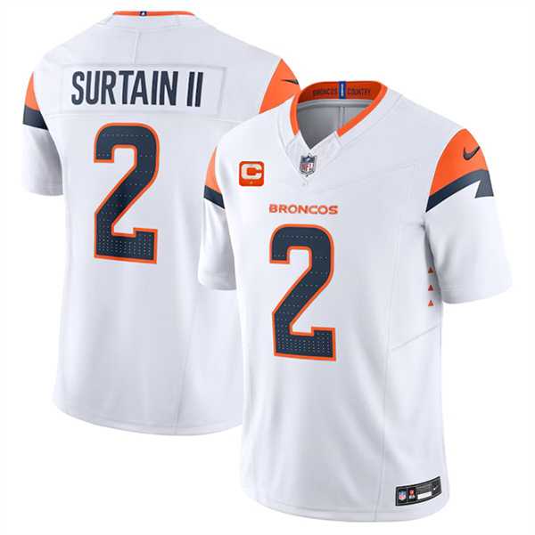 Men & Women & Youth Denver Broncos #2 Pat Surtain II White 2024 F.U.S.E. Wit 1-Star C Patch Vapor Limited Stitched Jersey->denver broncos->NFL Jersey